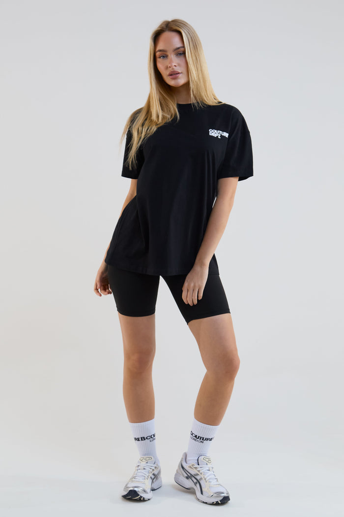 Shadow Cycling Shorts & T-Shirt Set - Black