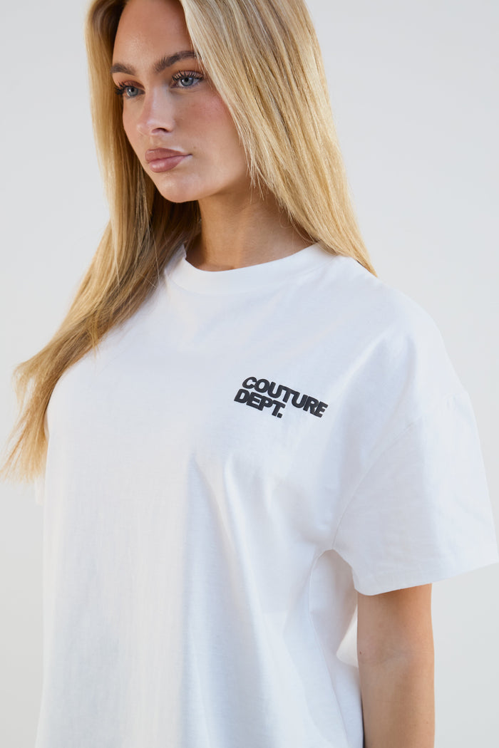 Shadow Cycling Shorts & T-Shirt Set - Cream/Black