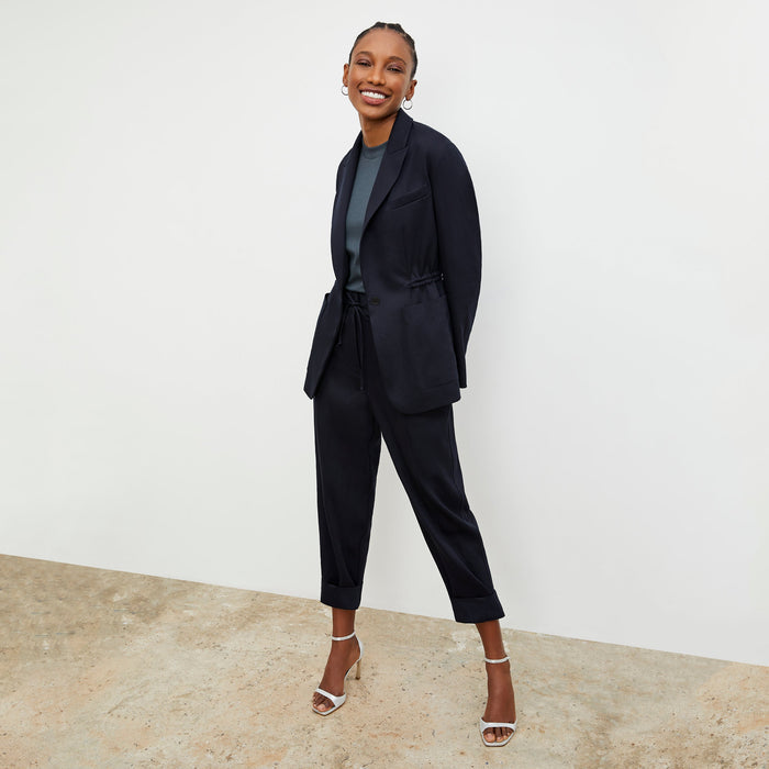 Front image of a woman wearing the Shane Pant - Everyday Twill in Night