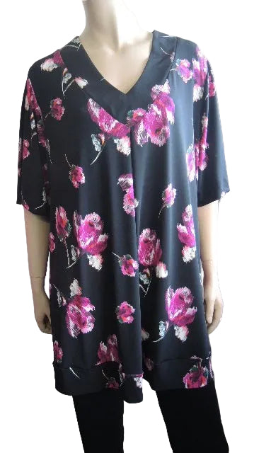 Shelz Stretch V Neck Top