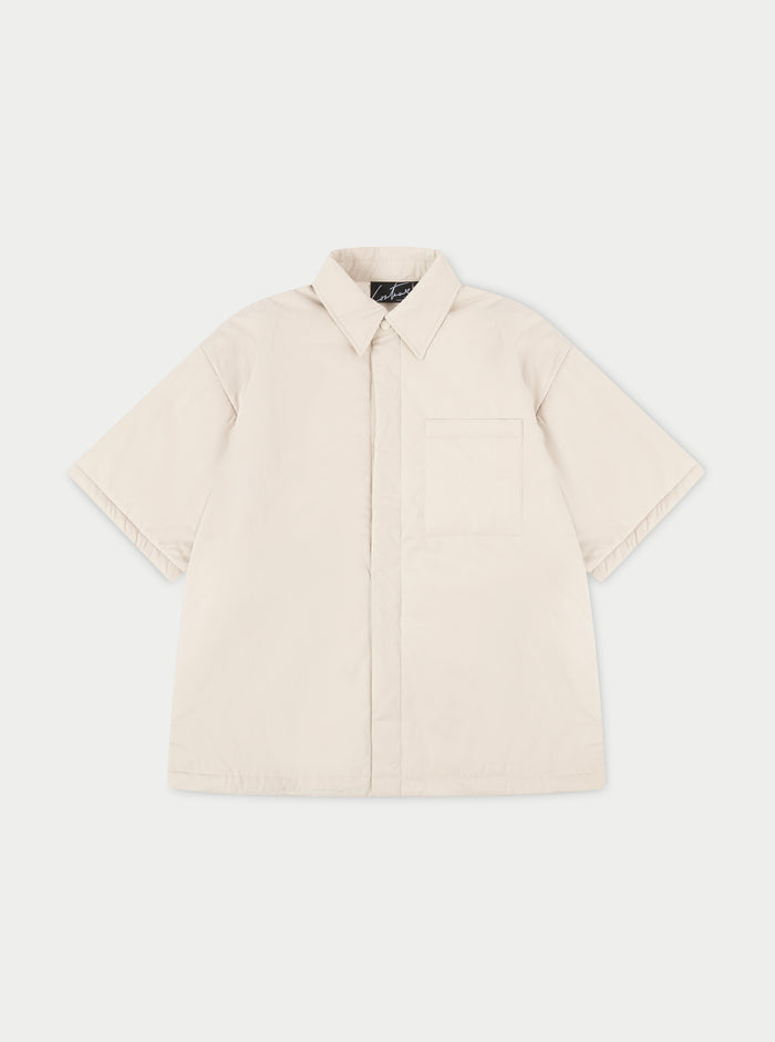 SHORT SLEEVE PADDED SHIRT - OFF WHITE