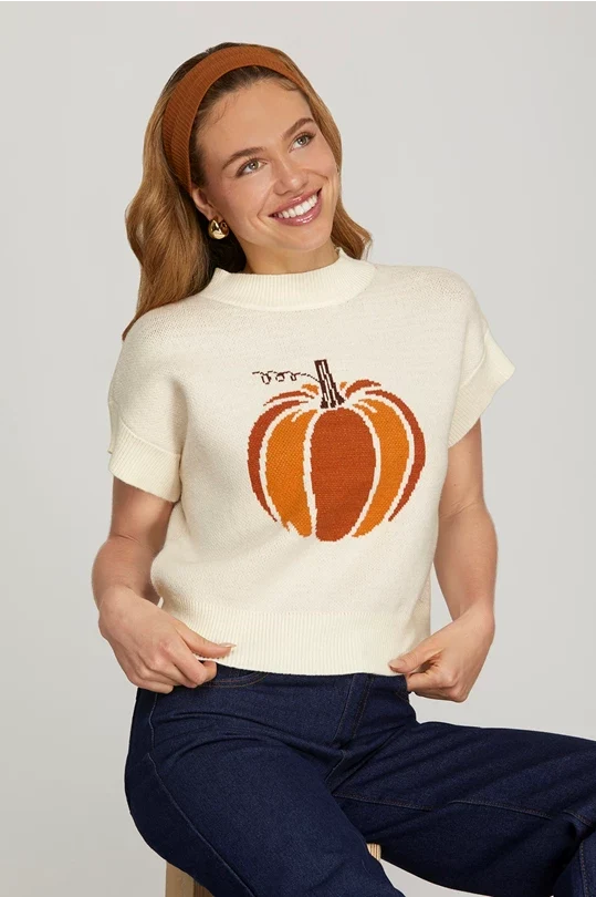 Short Sleeve Pumpkin Sweater