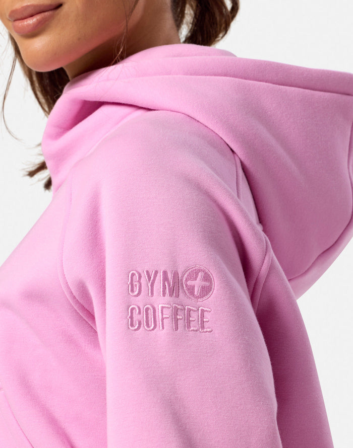 Sierra Crop Half Zip Hoodie in Cotton Candy