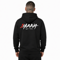 1HUNNA Signature 001 Hoodie in zwart – gedragen achterkant