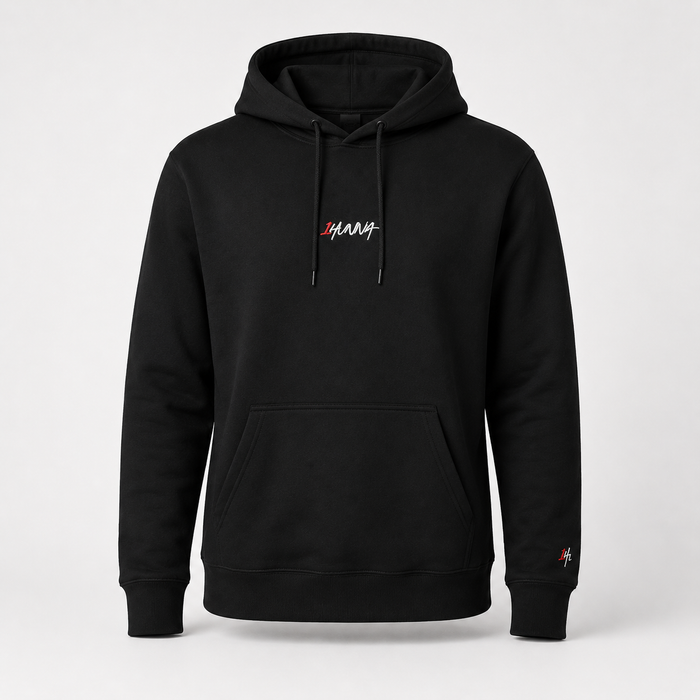 1HUNNA Signature 001 Hoodie in zwart – voorkant