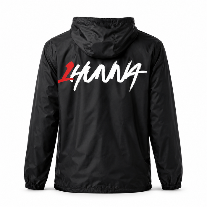 1HUNNA Signature 001 Original Windbreaker in zwart – achterkant