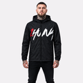 1HUNNA Signature 001 Windbreaker in zwart – gedragen voorkant