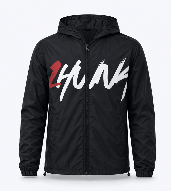 1HUNNA Signature 001 Windbreaker in zwart – voorkant