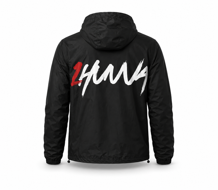 1HUNNA Signature 001 Windbreaker in zwart – achterkant