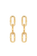 Signature 3-Link Earrings w/ Disco Squares Posts - 18k Yellow Gold