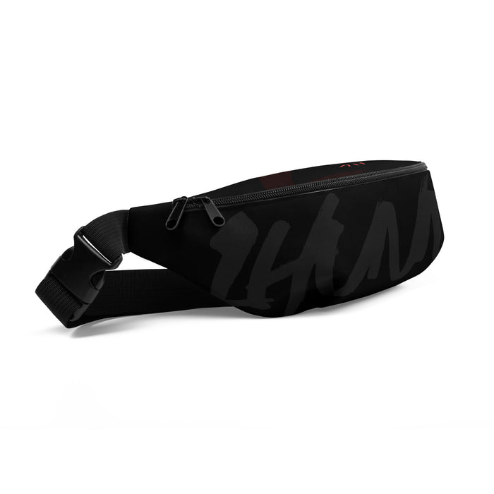 1HUNNA Signature Ghost Bum Bag in zwart – schuin vooraanzicht