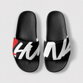 1HUNNA Signature Pool Slides in zwart – bovenaanzicht