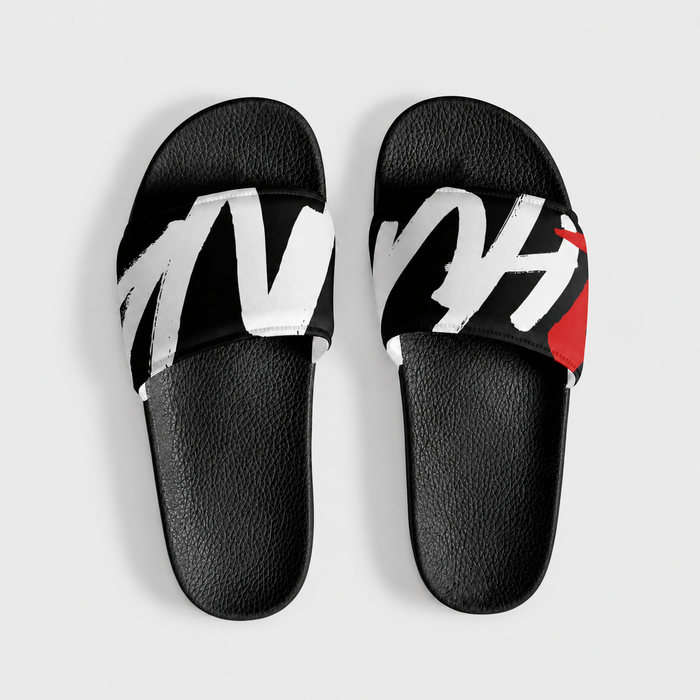 1HUNNA Signature Pool Slides in zwart – recht bovenaanzicht