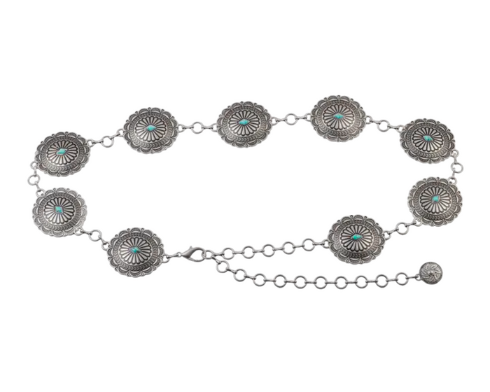 Silver Concho Chain Belt