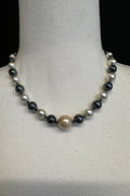 Silver & Faux Pearl Short Necklace image 0