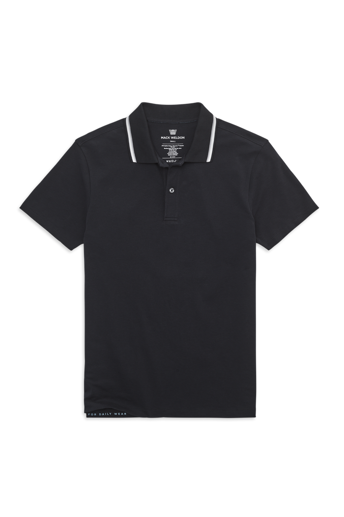 True Black Tipped | Front view of SILVERKNIT Polo True Black Tipped