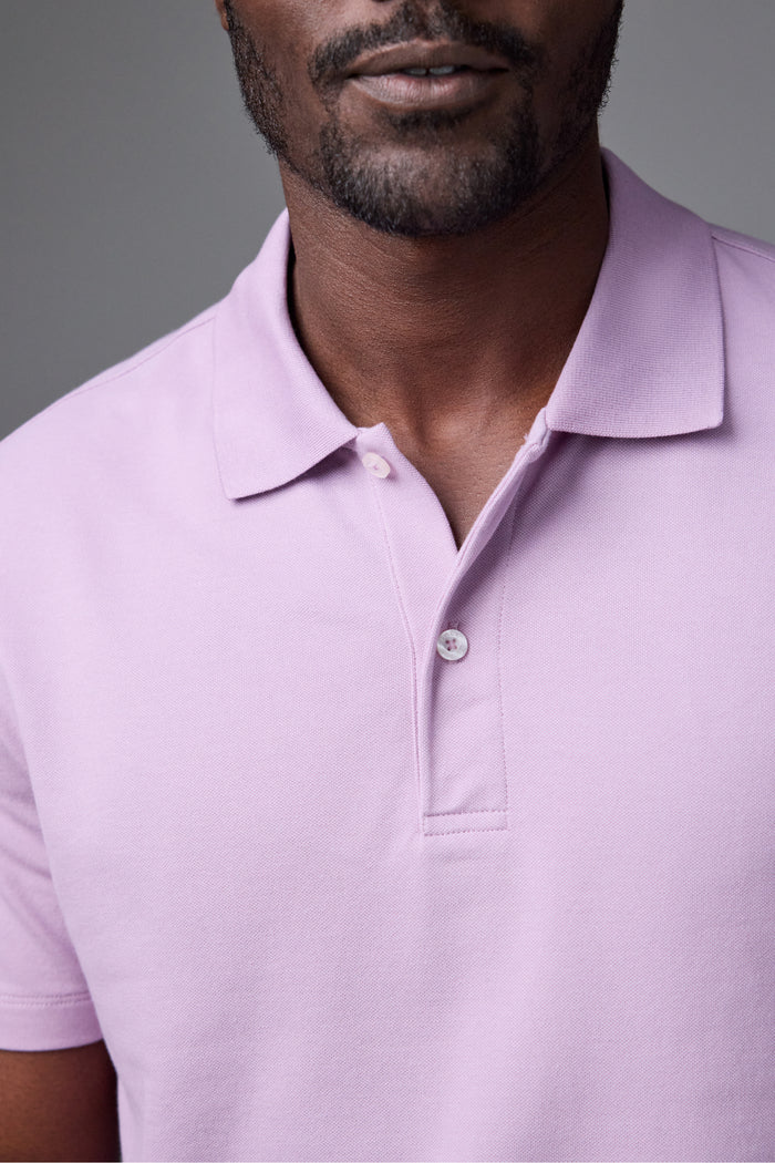 Man wearing Silver Pique Polo