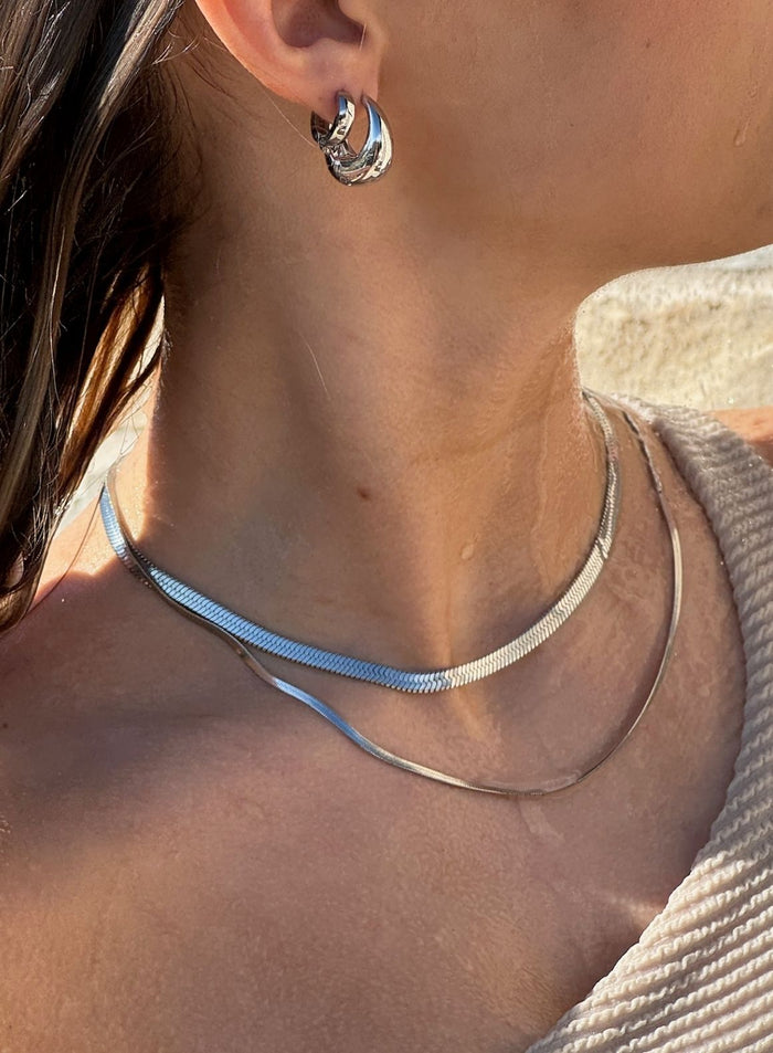 Silver Waterproof Double Necklace