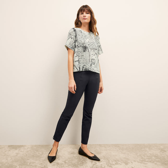 Front image of a woman wearing the Foster Skinny Pant in Black | Lead