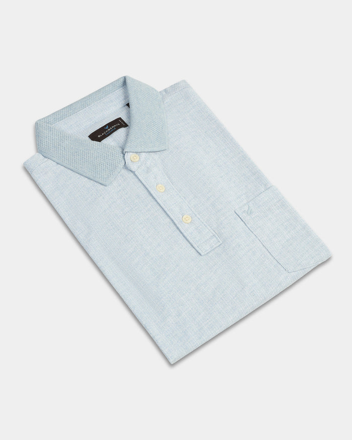 Sky Blue Textured Polo - Shepred