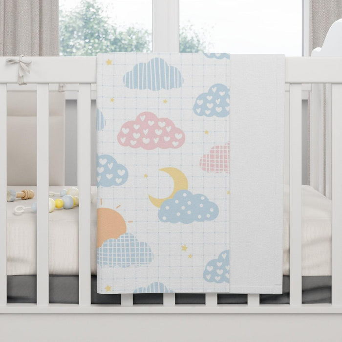 Neutral Baby Blankets Sleeping Moon, Nursery Bedding, Modern Nursery, Baby Bedding | Pippa + June