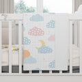 Neutral Baby Blankets Sleeping Moon, Nursery Bedding, Modern Nursery, Baby Bedding | Pippa + June