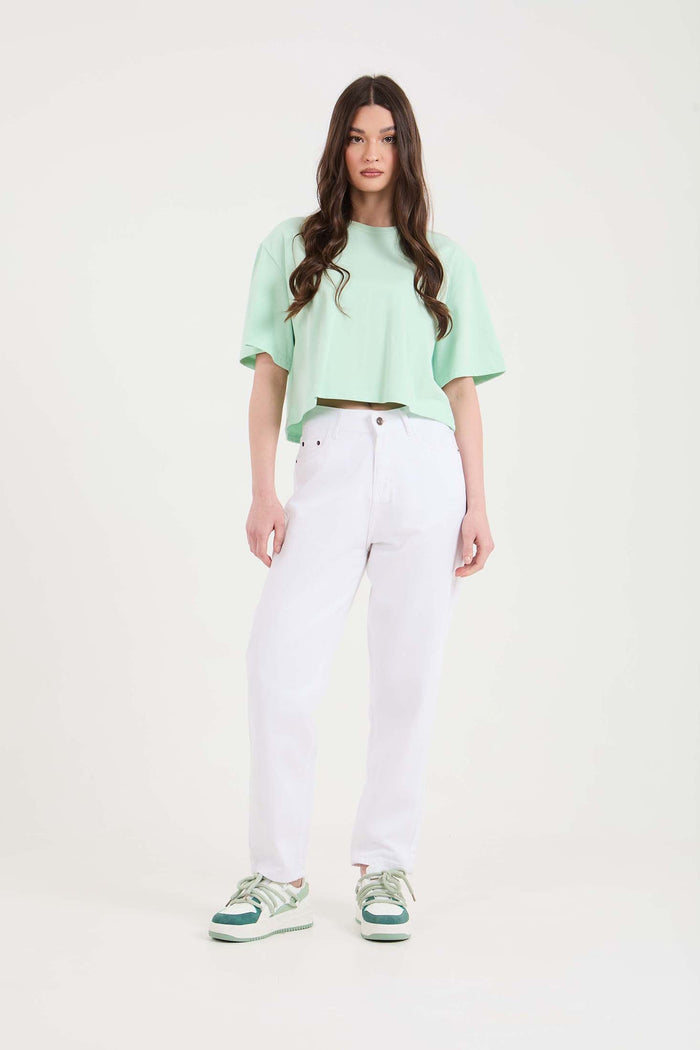 Slip On Cotton Short Basic Tee