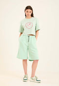 Slip On Long Shorts with Drawstring Waist