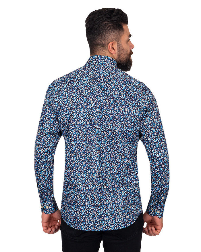 Small Floral Print Pure Cotton Shirt-Makrom
