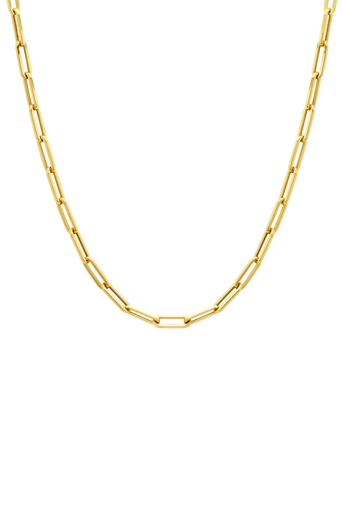 Small Link Paperclip Chain - 14kt Yellow Gold