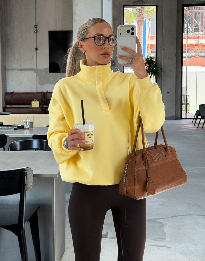 Snap Collar Sierra Sweatshirt in Lemon Sorbet