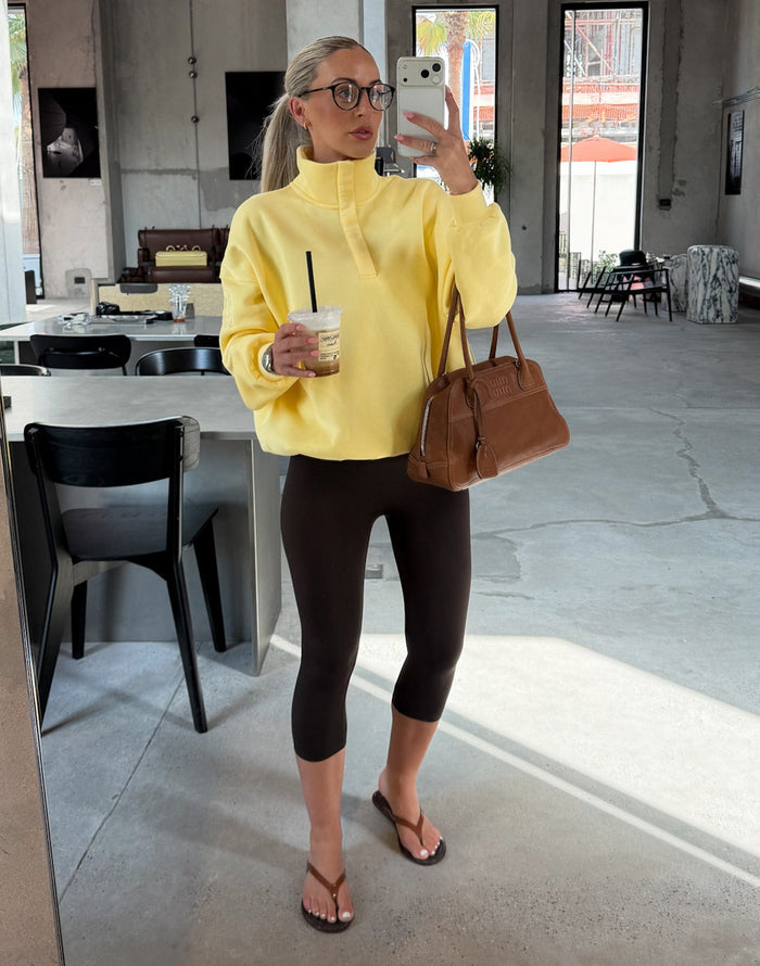 Snap Collar Sierra Sweatshirt in Lemon Sorbet