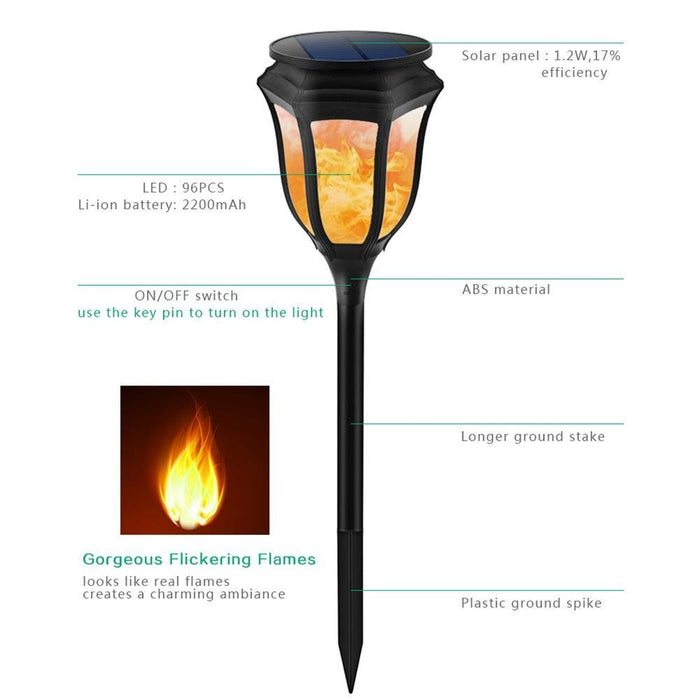 Solar Path Torch Light Waterproof Christmas Decorative Flame - foxberryparkproducts