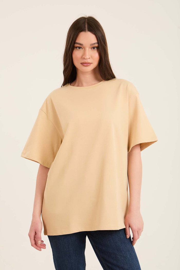Solid Relaxed Fit Basic Cotton Tee