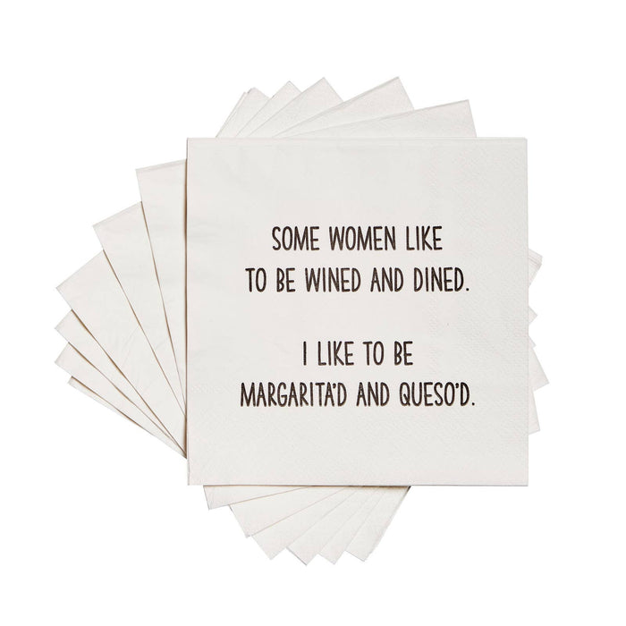 Some women like to be wined and dined Cocktail Napkins