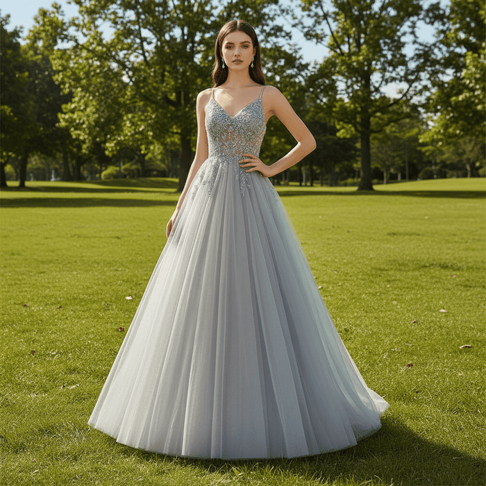 Spaghetti Strap Special Occasion Dresses Prom Gowns with Slit - Rosymae