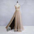 Spaghetti Straps Mother of The Bride Dress With High Slit - Rosymae