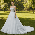 Sparkly Luxury Spaghetti Straps Ball Gowns Wedding Dresses - Rosymae