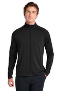 Sport-Tek® Men's Sport-Wick® Stretch Full-Zip Cadet Jacket - Black