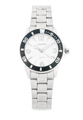 Valentino Stainless Steel Strap Analog Watch for Women 20122487-BLK RING-WHT DIAL-Watch Portal Philippines