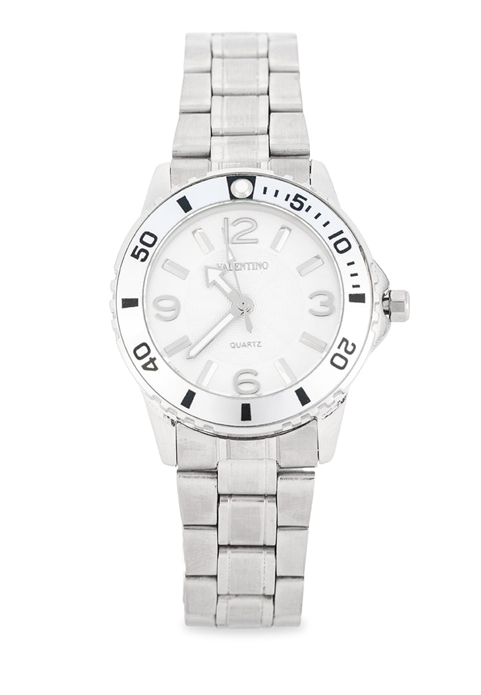 Valentino Stainless Steel Strap Analog Watch for Women 20122487-SIL RING-WHT DIAL-Watch Portal Philippines