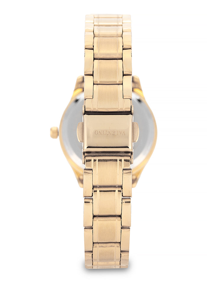 Valentino Stainless Steel Strap Analog Watch for Women 20122489-GOLD-BLACK DIAL-Watch Portal Philippines