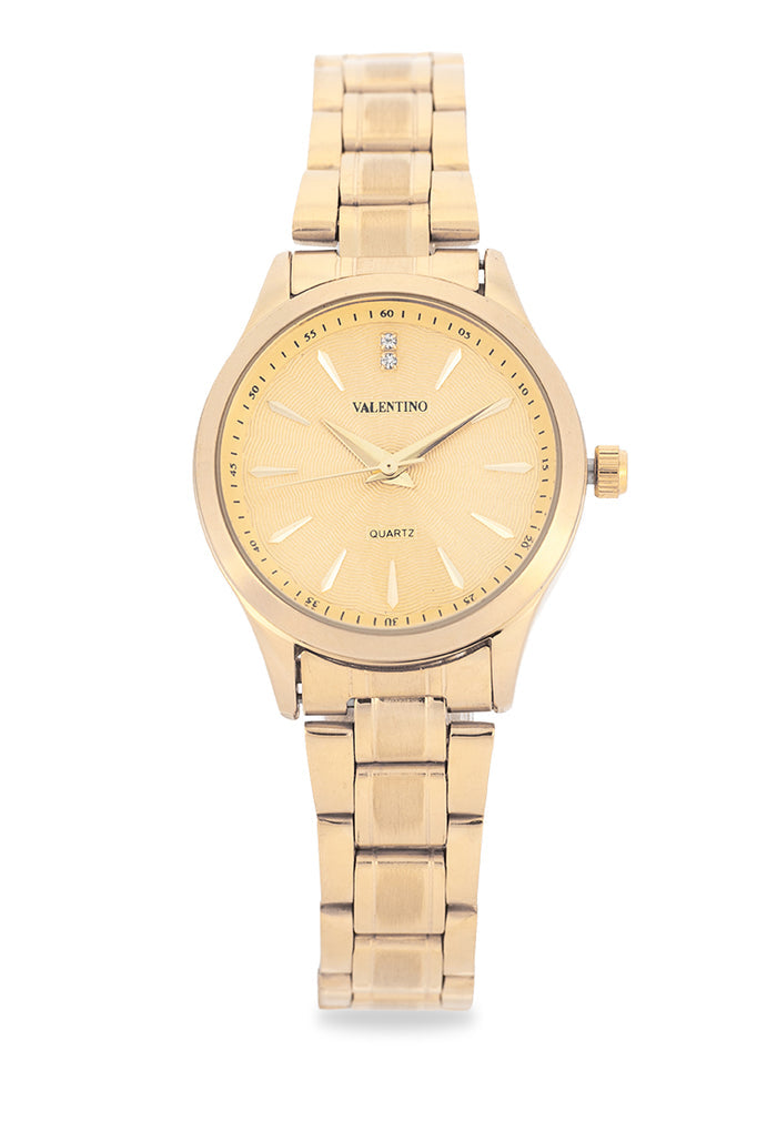 Valentino Stainless Steel Strap Analog Watch for Women 20122489-GOLD-GOLD DIAL-Watch Portal Philippines