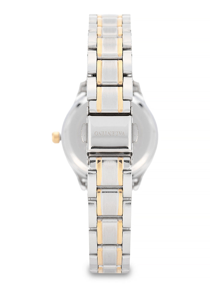 Valentino Stainless Steel Strap Analog Watch for Women 20122489-TWO TONE-WHITE DIAL-Watch Portal Philippines