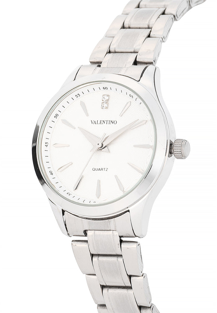 Valentino Stainless Steel Strap Analog Watch for Women 20122491-SILVER INDEX-Watch Portal Philippines