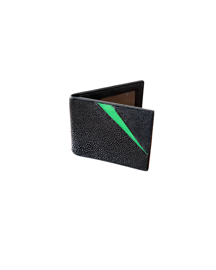 Stingray Bi-Fold Wallet Green Accent