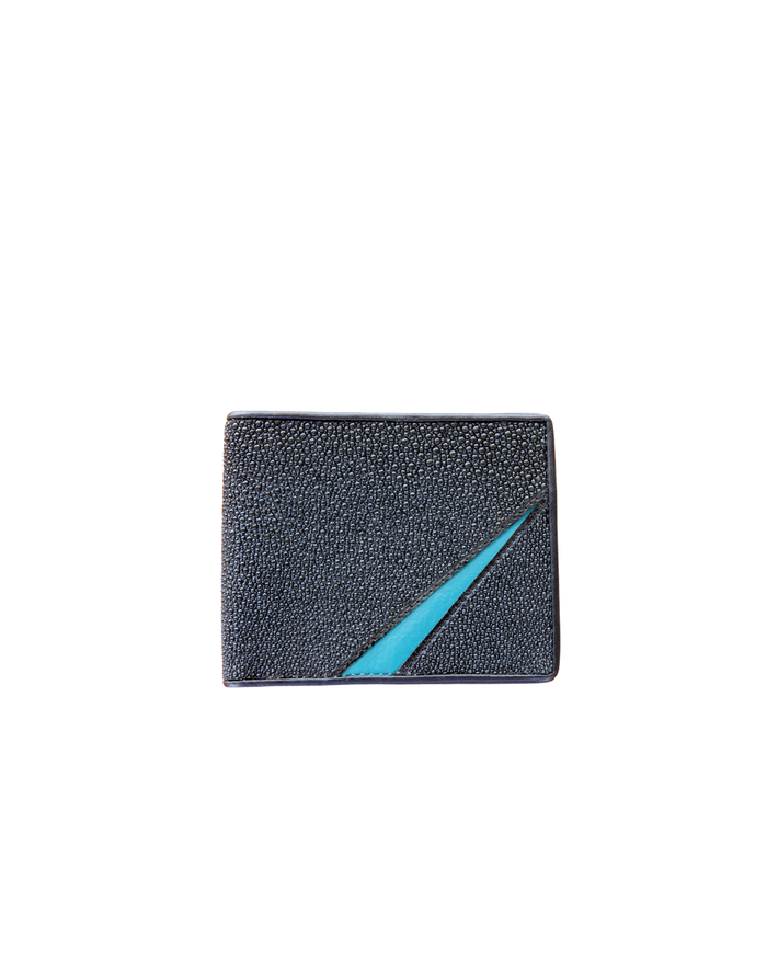 Stingray Bi-Fold Wallet Turquoise Accent