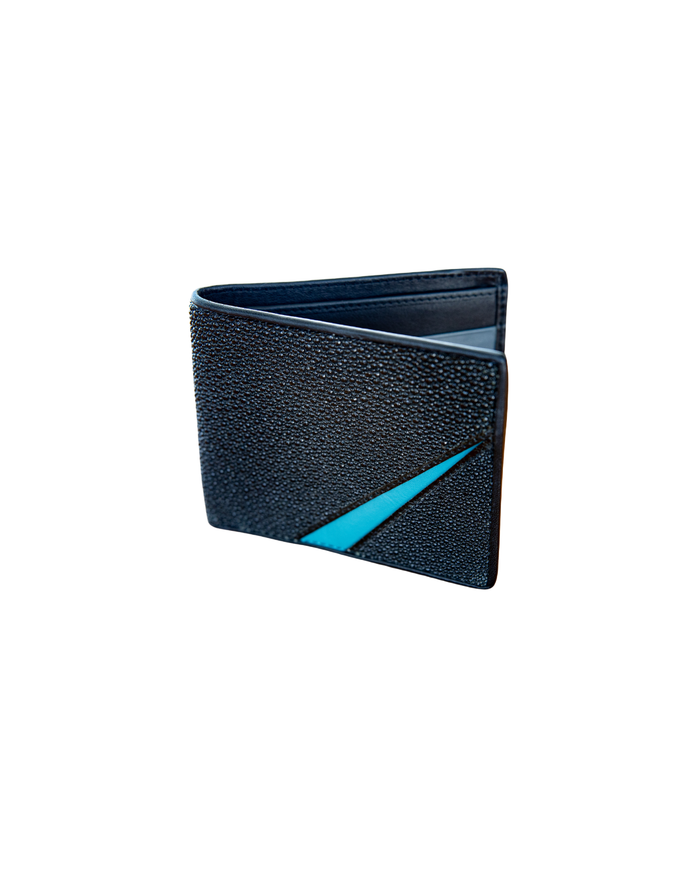 Stingray Bi-Fold Wallet Turquoise Accent