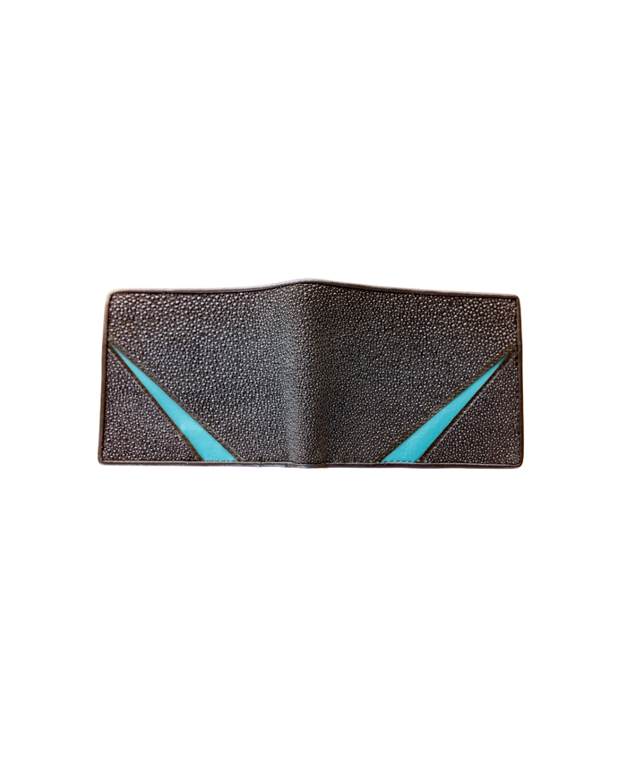 Stingray Bi-Fold Wallet Turquoise Accent