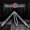 Stonewash Butterfly Knife TRAINER Balisong w/sheath Dull Spring Latch